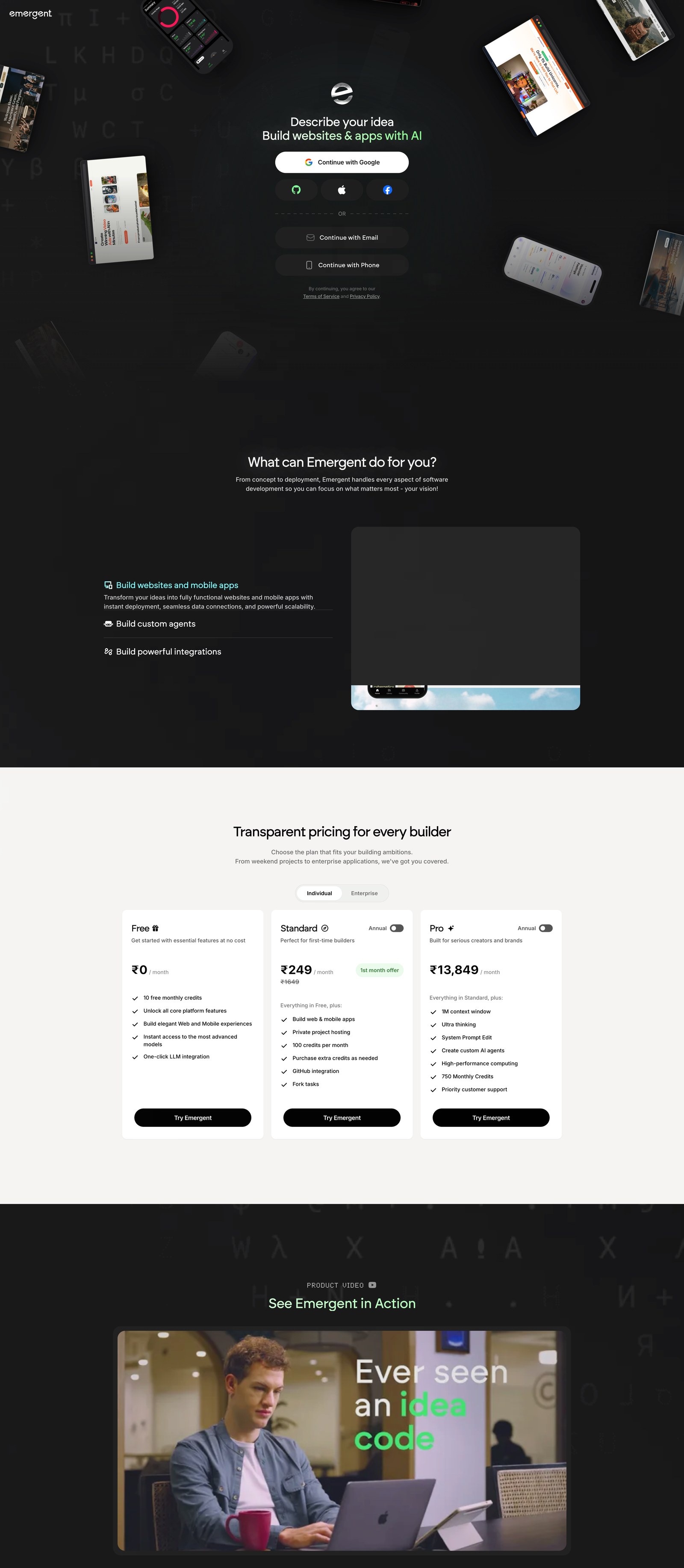 Emergent.sh — Autonomous AI Agent Generation Studio